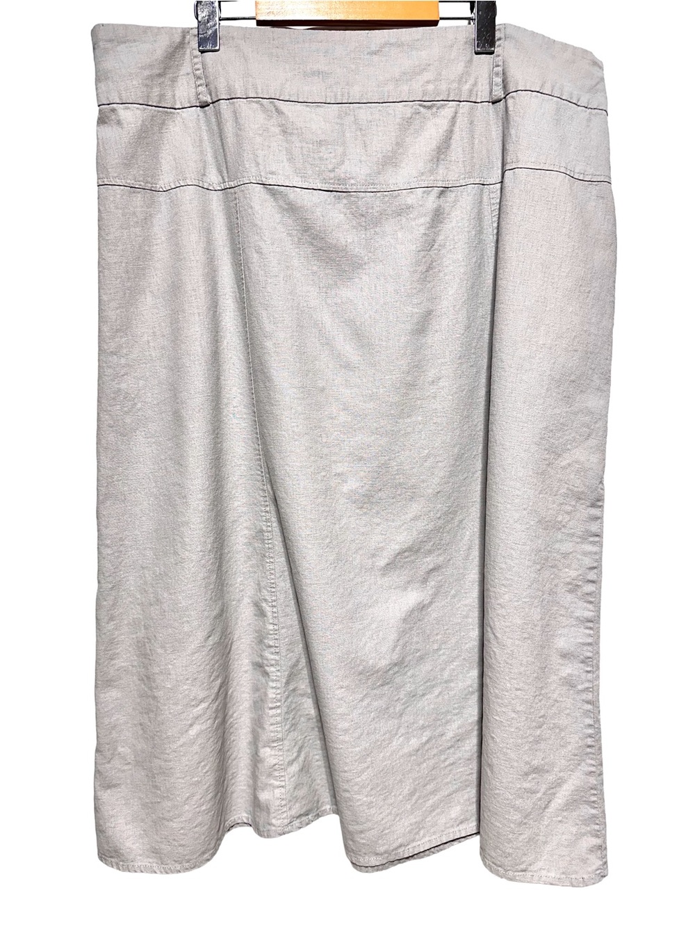 ZOE D. Linen Blend Midi Skirt Minimalist Quiet Luxury Lagenlook